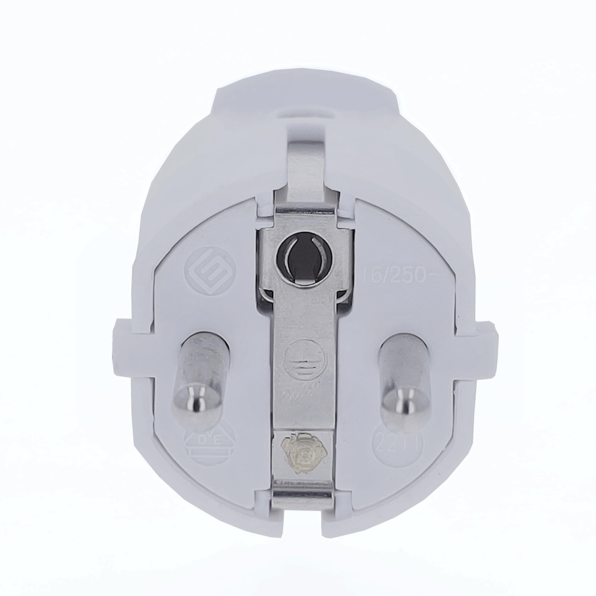 as - Schwabe 62221 - Enchufe de PVC, blanco, doble contacto de puesta a tierra, 230 V