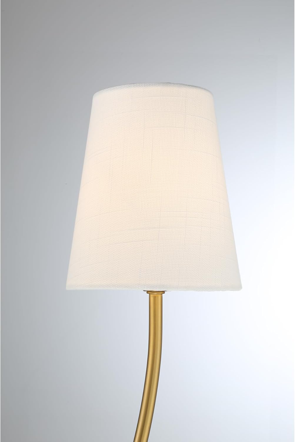 Savoy House 9-4928-2-322 Barclay Modern Vintage White Linen Fabric Wall Sconce, 2-Light 120 Total Watts, 23" H x 16" W, Warm Brass