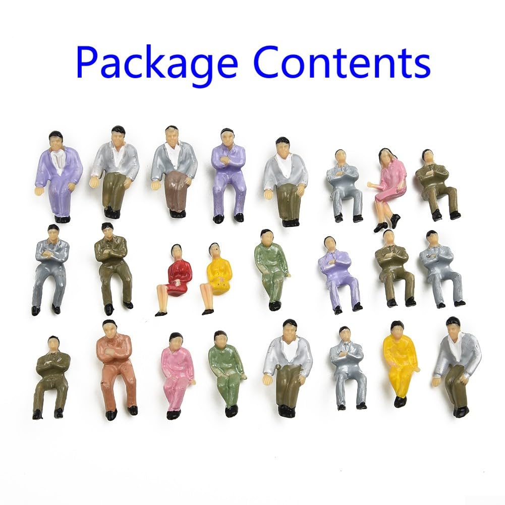 Lot De 50 Figurines Miniatures échelle 1:75 – Personnages Multicolores Pour Décors De Train, Maison De Poupée, Maquettes – Plastique ABS