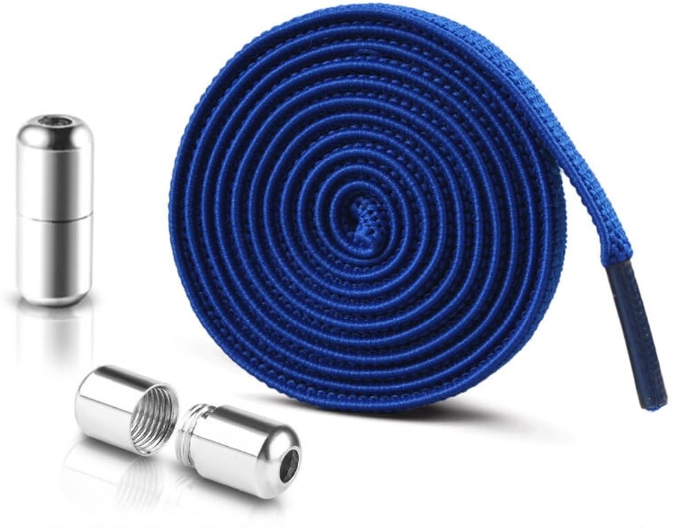 AthlineLock Laces, Semicircle,For Sneakers, Boots, Athletic, Stretchable No Tie Shoe Lace (Length-120 cm,Royal Blue, Set of 1)-LC19