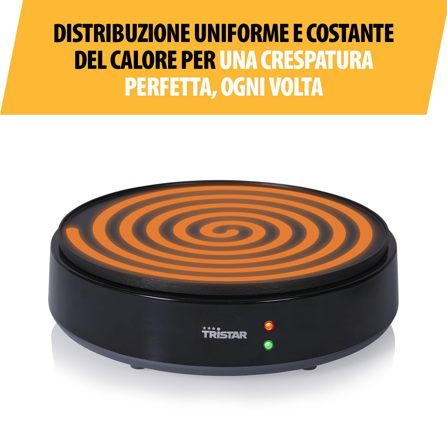 Tristar Crepiera 30 cm 1200 W 10 Livelli di Calore Antiaderente Senza BPA