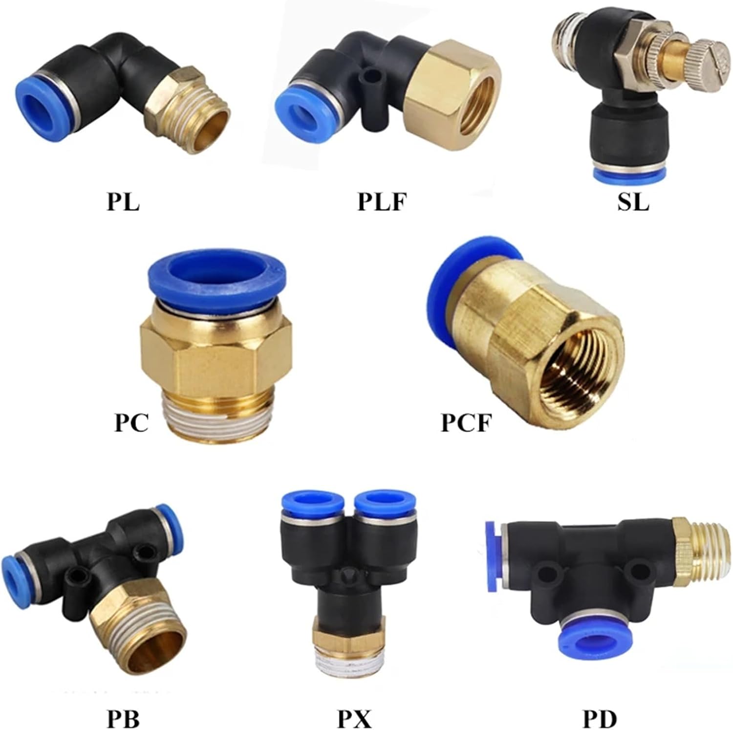 Pneumatic Connector Fitting SL 4mm 6mm 8mm 10mm Thread 1/8 1/4 3/8 1/2 Hose Fittings Pipe 1Pcs(4-M5)