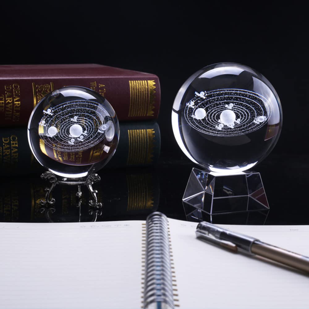 Miniatury układu słonecznego kryształowa kula grawerowana wszechświat planeta kula 3D grawerowana szklana kula kula akcesoria do dekoracji domu, D