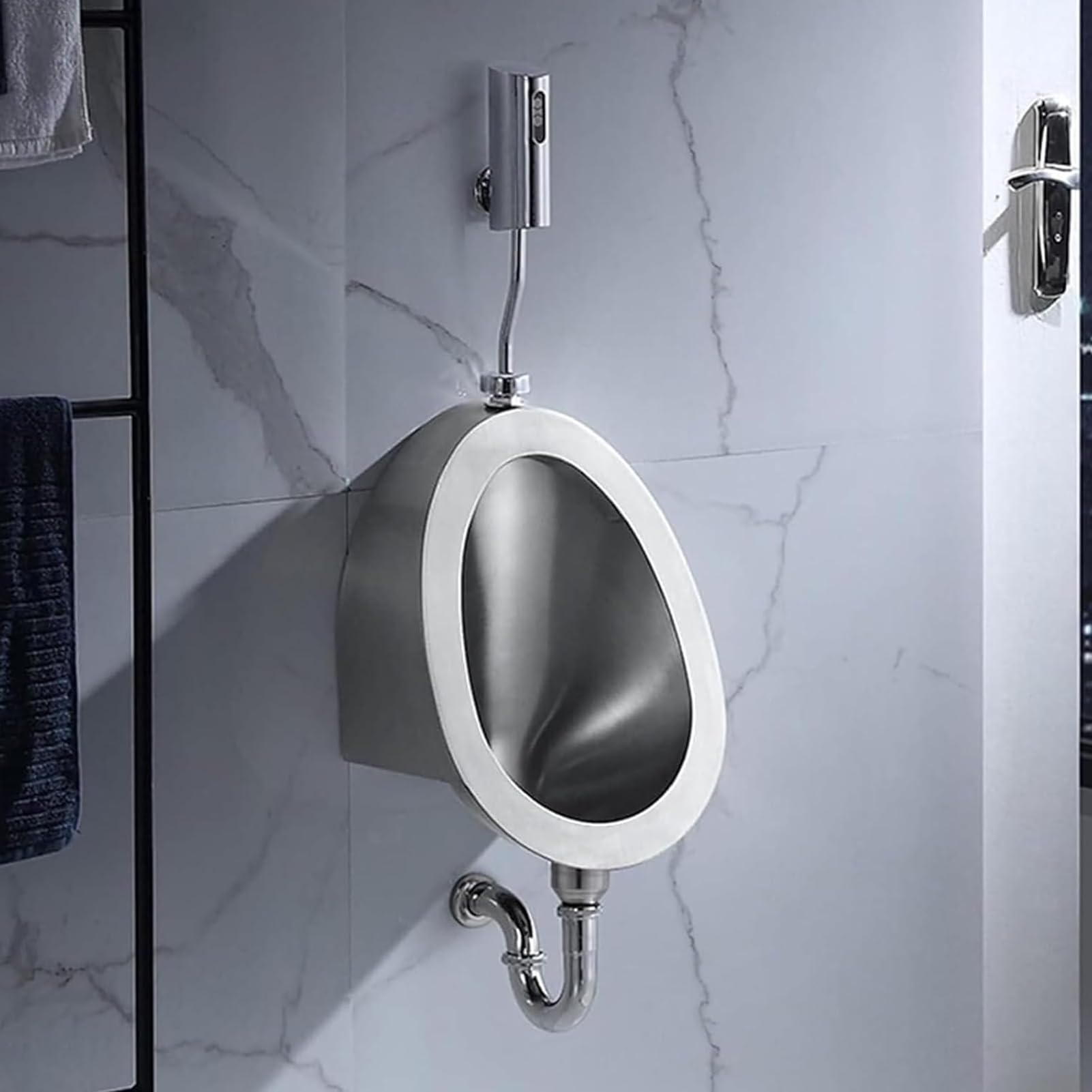 Orinatoio a parete in acciaio inox, sistema di lavaggio intelligente per uomini, uso domestico e commerciale, WC con sensore attivato per garage, bar, hotel