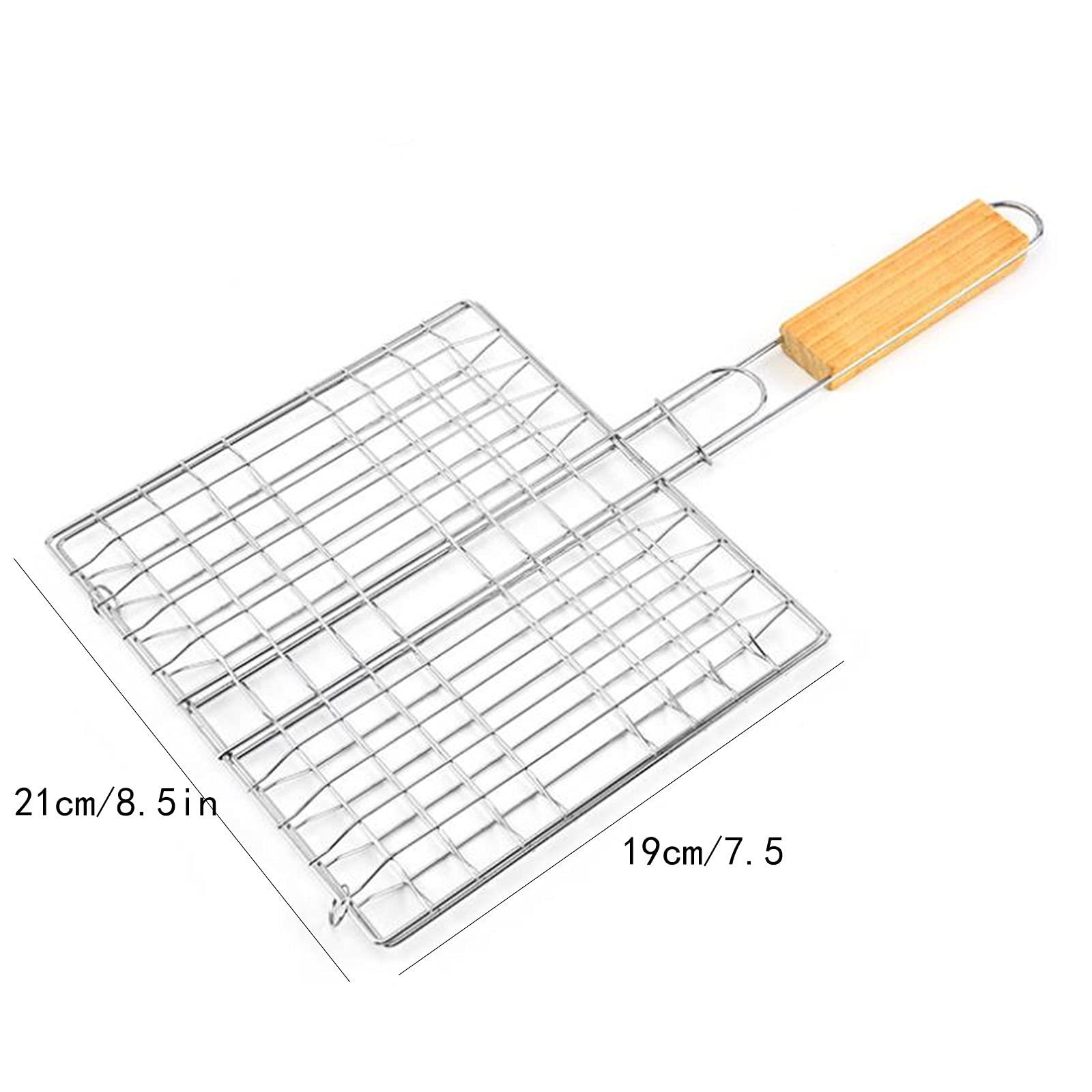 2 Pièces Grille de Barbecue Portable en Acier Inoxydable Grille de Barbecue en INOX Panier à Griller Portable Panier de Grillage en Acier Inoxydable pour Steak Crevettes à Viande Légumes Poisson Rôti