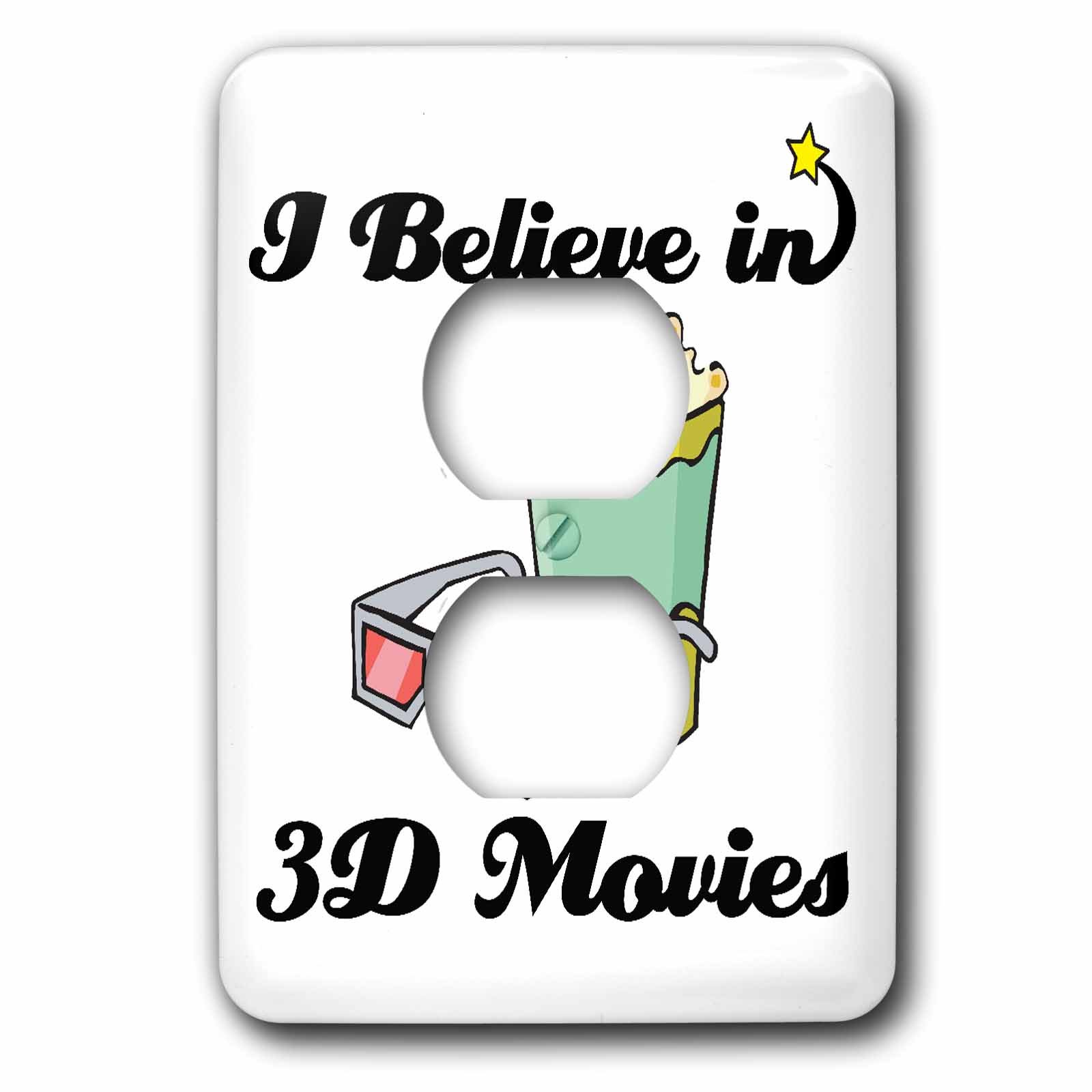 Plaque double interrupteur 3D Movies déco cinéma originale