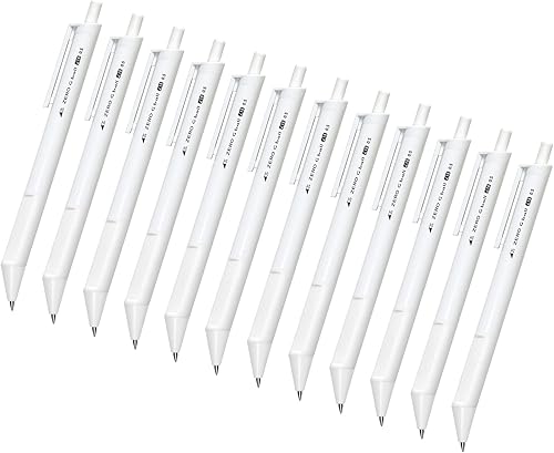 Zero G ball Juego de bolígrafos estándar para oficina trabajo y escuela paquete de 12  Bolígrafo de tinta negra de 0020in retráctil sin manchas