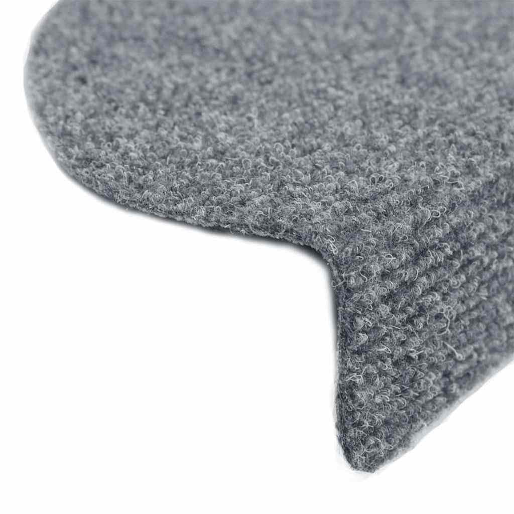 Lot de 20 tapis d'escalier autocollants - 65 x 21 x 4 cm - Gris clair - Semi-circulaires - Antidérapant - Avec protection contre les marches et le bruit - Pour escalier en bois, escalier en