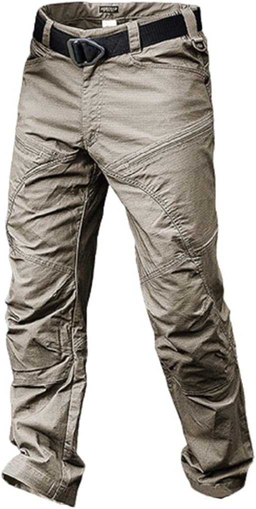 KEHAIOO Mens Black Tactical Cargo Pants, Trekking Jogger Casual Trousers, Hiking Military Streetwear Sweatpants