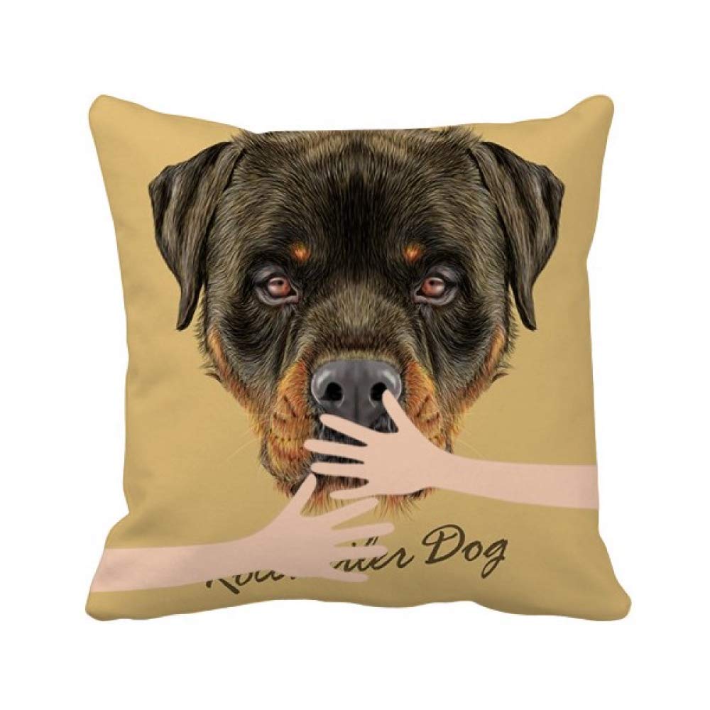 Coussin de couvrir Rottweiler chien noir animal féroce et câlin