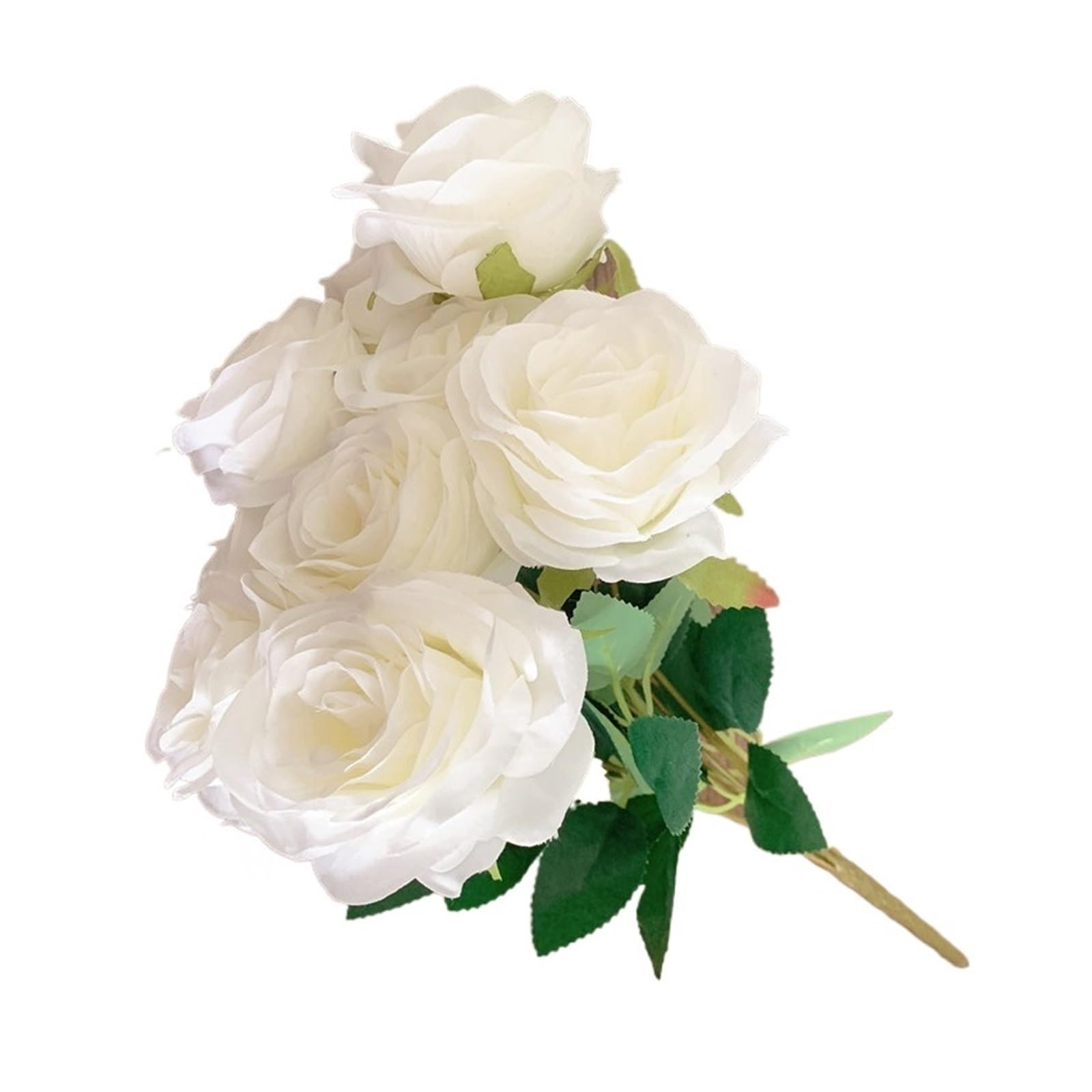 Casetlong 1PC Bouquet Artificial Flower Milk White Ivory Hite Fake Living Room Decoration Wedding(4)