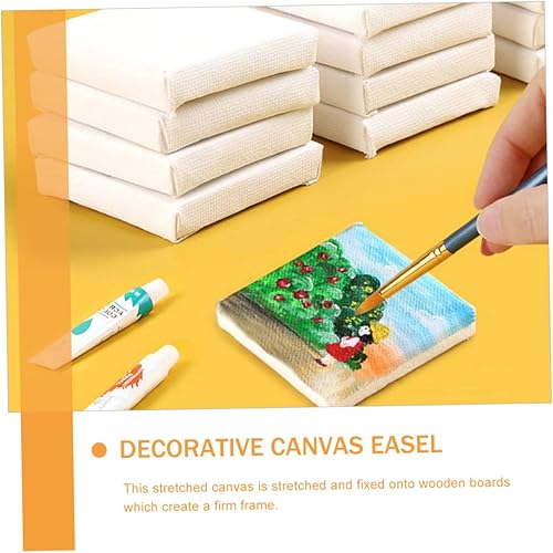 Miniatura 5 de 2 juegos de mini tablero de pintura al óleo lienzo accesorios de bricolaje mini lienzo soporte de pintura decorativo caballete mini caballete