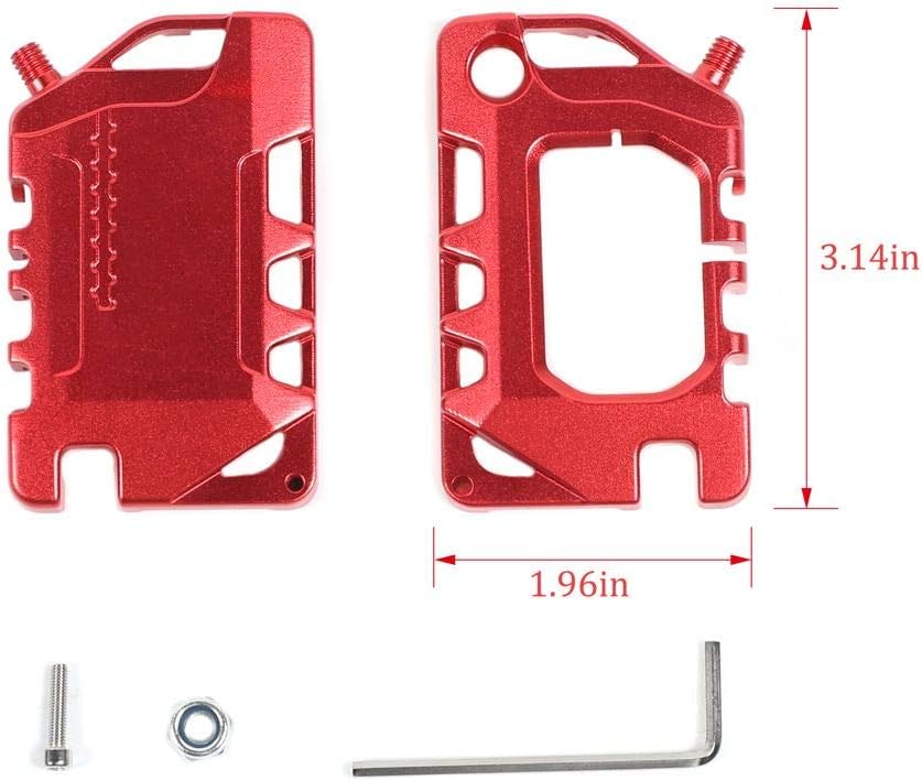JeCar Key Fob Cover Case Key Holder Shell for Jeep Wrangler JL JLU JT 2018-2020, Red