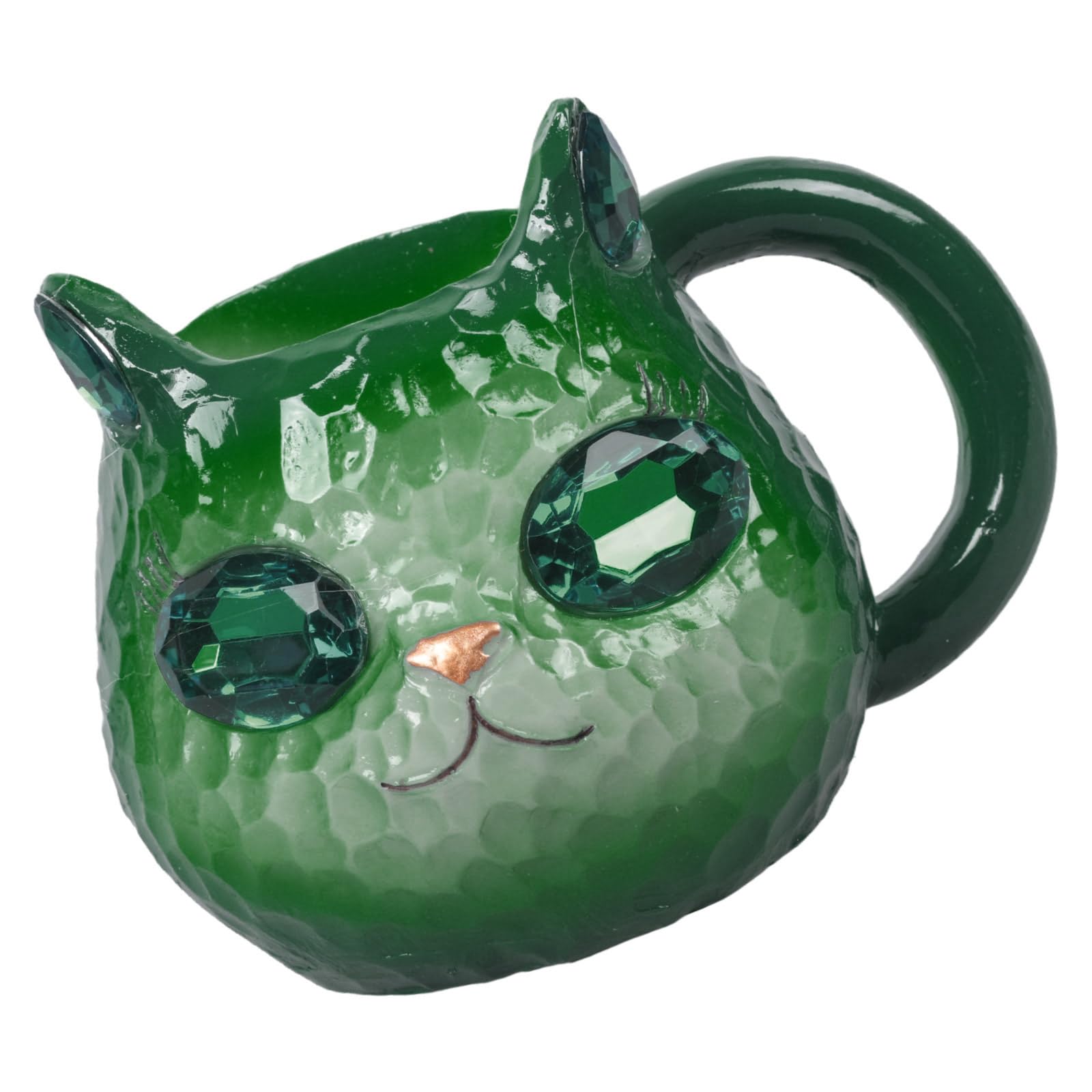 MALSSE Crystal Cats Face Coffee Cup Resin Art Collectible Item for Cats Theme Decorators Sturdy Tableware Sturdy Themed Drinkware