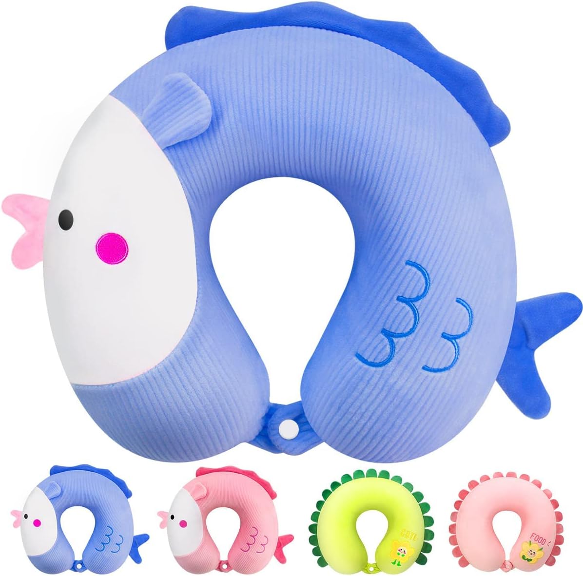 SYOSI Cartoon Travel Pillow U-Shaped Elasticity Neck Pillow for Adults, Kids, Children, Cute Plane Pillow for Home Office Camping Travelling Sleeping