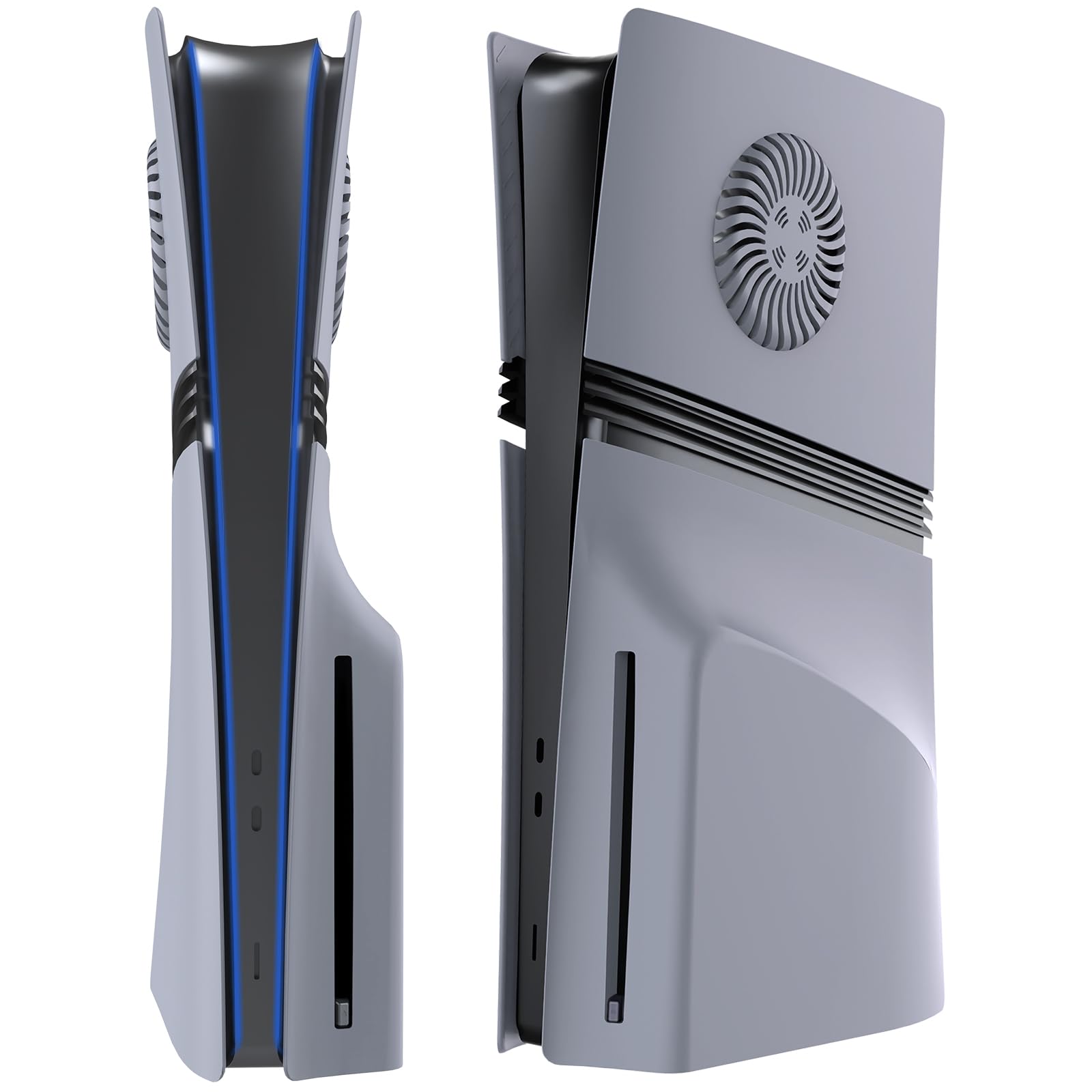 Coperchio Piastre di Ricambio per PS5 Pro Console, Faceplate Guscio Personalizzato Piastra Laterali con Prese d'aria Custodia in ABS Accessori per PS5 Pro Disc Edition, Grigio