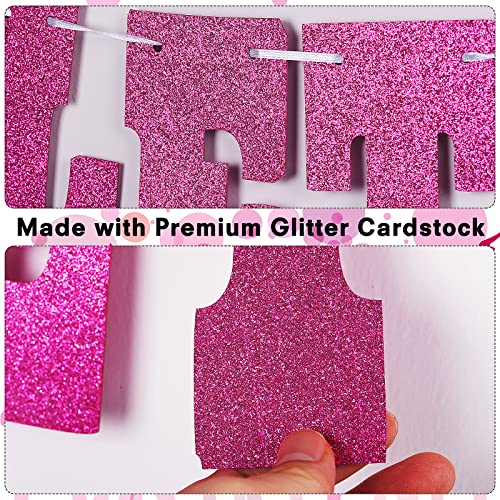 Image of Western Cowgirl Happy Birthday Decorations,Glitter Banner Boot and Cowgirl Hat Disco Ball Garland for Disco Party Girls Birthday Bachelorette Party
