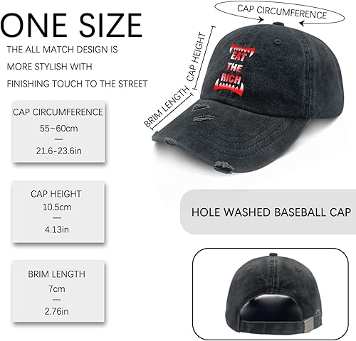 Miniatura 3 de BAVARIANS Eat The Rich Trucker Hat America Hat AllBlack Mens Hats Gifts for Her Cool Hats