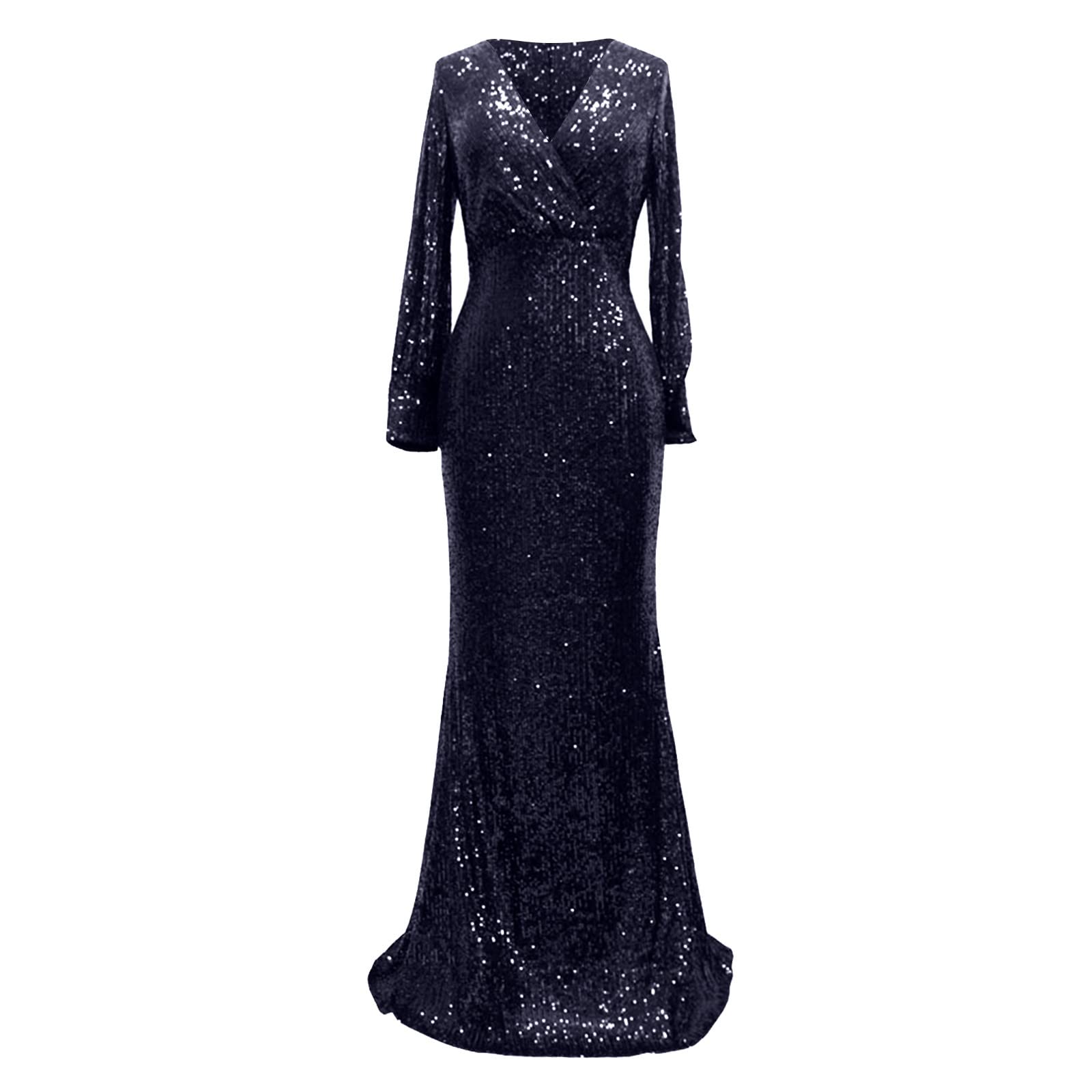 Robe Longue Sexy Robes de soirée en queue de poisson pour femmes brodées sans manches col en V mariage demoiselle d'honneur soirée longue robe étage longueur bandage bal robes de bal Jupe Évasée Danse