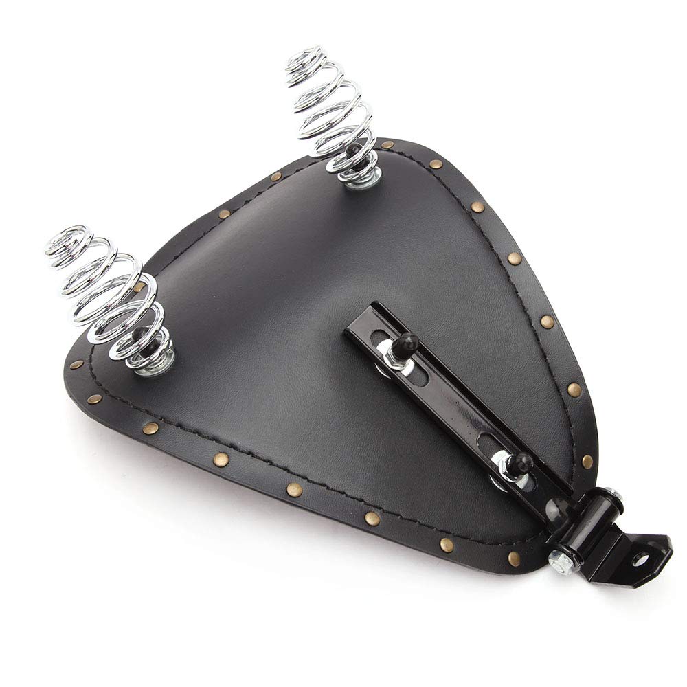 Selle per moto, Cuscino monoposto sedile in pelle nera a molla adatta per Bobber Sportster XL883 1200 48 Forty Eight Fatboy Softtail Dyna Street Glide Chopper