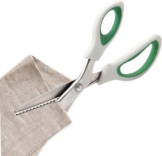 Tijeras de corte de tela, tijeras de borde decorativas, cortador de tela triangular de acero inoxidable con borde dentado, accesorios para manualidades, tijeras de tela con mango cómodo, tijeras de