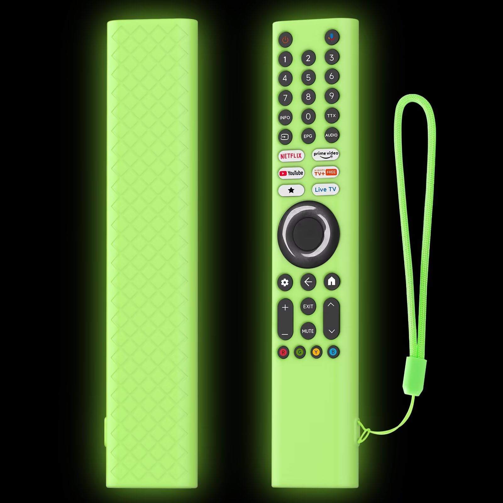 FTRONGRT Cover Compatibile con Xiaomi XMRM-P3, Ultrasottile e Leggero, Anticollisione, Cover Protettiva per Telecomando in Silicone.Verde Luminoso