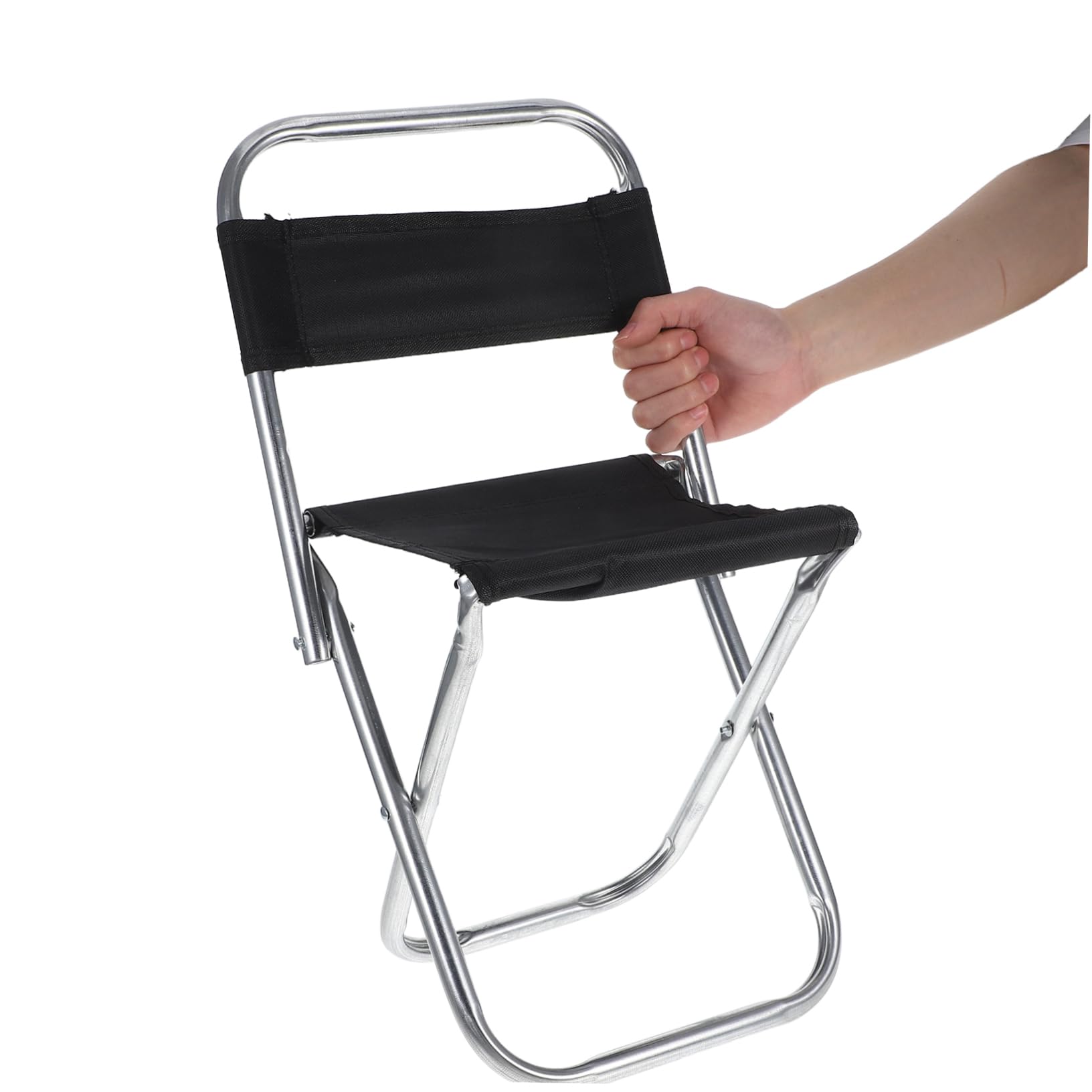 90kg Seggiolina Pieghevole Portatile Per Barbecue Esterno Sgabello Pieghevole Leggero Per Campeggio All'aria Aperta Sedile Ergonomico in Acciaio e Oxford Supporta Fino