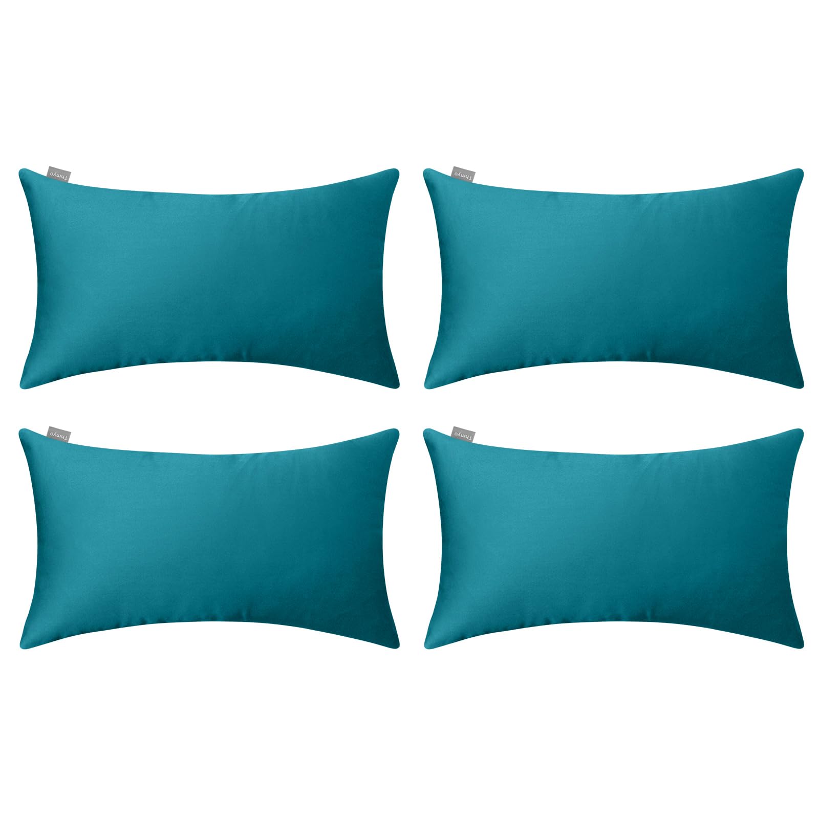 Thmyo 4-Pack 100% Cotton Lumbar Comfortable Solid Decorative Throw Pillow Case, Rectangle Cushion Cover Pillowcase Sublimation Blank Pillow Covers DIY