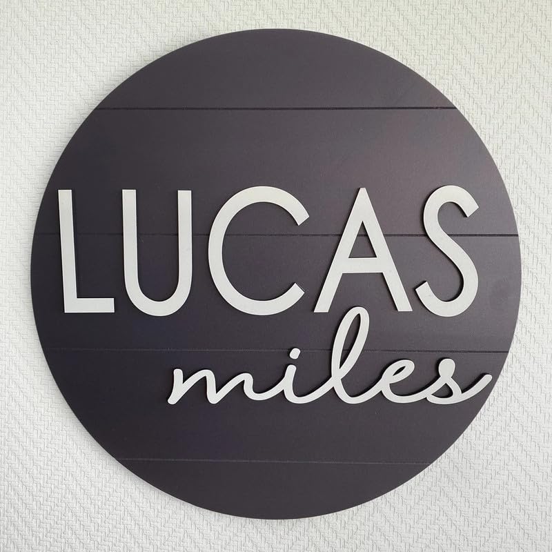 Image of Custom Name Plate for Home 30x30 cm - MDF Wooden Round Name Board