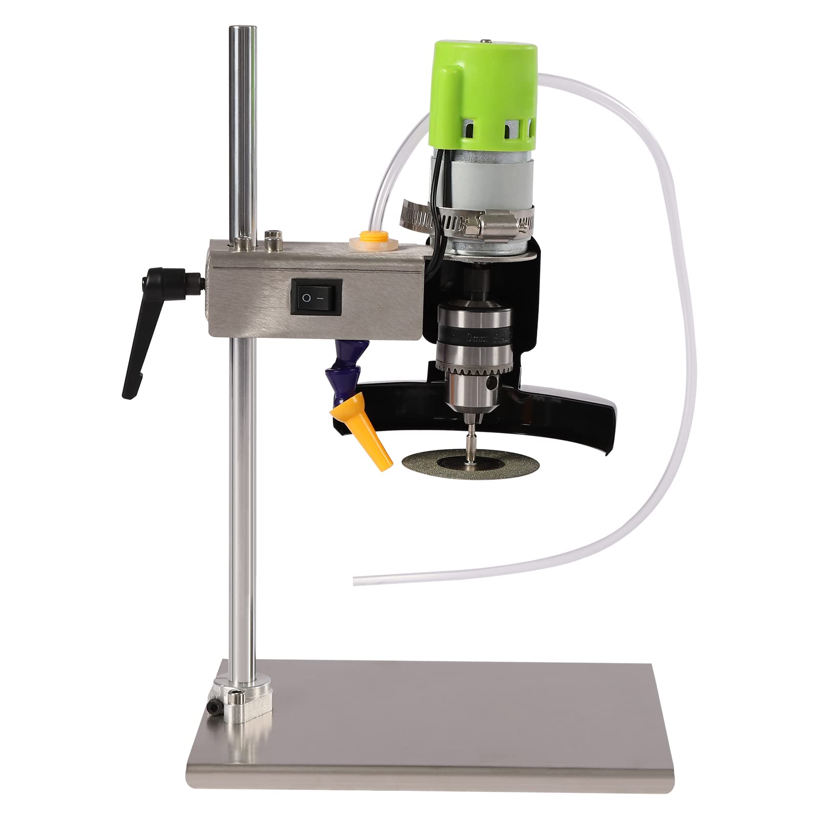 Coupe-verre 24 V pour bouteilles, 150 W, coupe-bouteilles en verre, électrique, 6000 tr/min, avec réglage à sept vitesses, base rectangulaire, 0 à 360 °, rotation libre