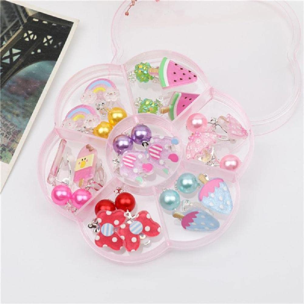 8 paar oorclips voor kinderen, clip-oorbellen voor meisjes, zonder piercing, hypoallergeen, hart, ster, bloemen, regenboog, schildpadden, schattig roze oorclips voor zonder piercing, sieraden voor 8 paar oorclips voor kinderen, clip-oorbellen voor meisjes, zonder piercing, hypoallergeen, hart, ster, bloemen, regenboog, schildpadden, schattig roze oorclips voor zonder piercing, sieraden voor