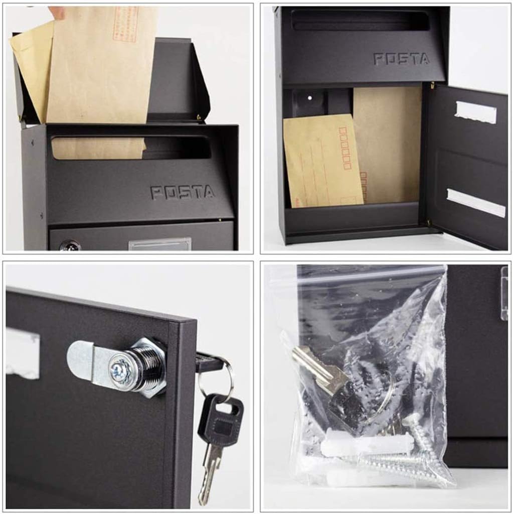 HBJWOV Letter Box, Wall-Mounted Magazine Door Newspaper Decoration Family