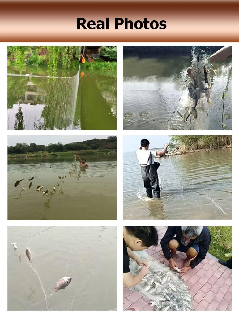 Red de Pesca de Nailon de Alta Resistencia, de Tres Capas, con enmalle, de 20, 30, 40, 50 y 70 m de Longitud.