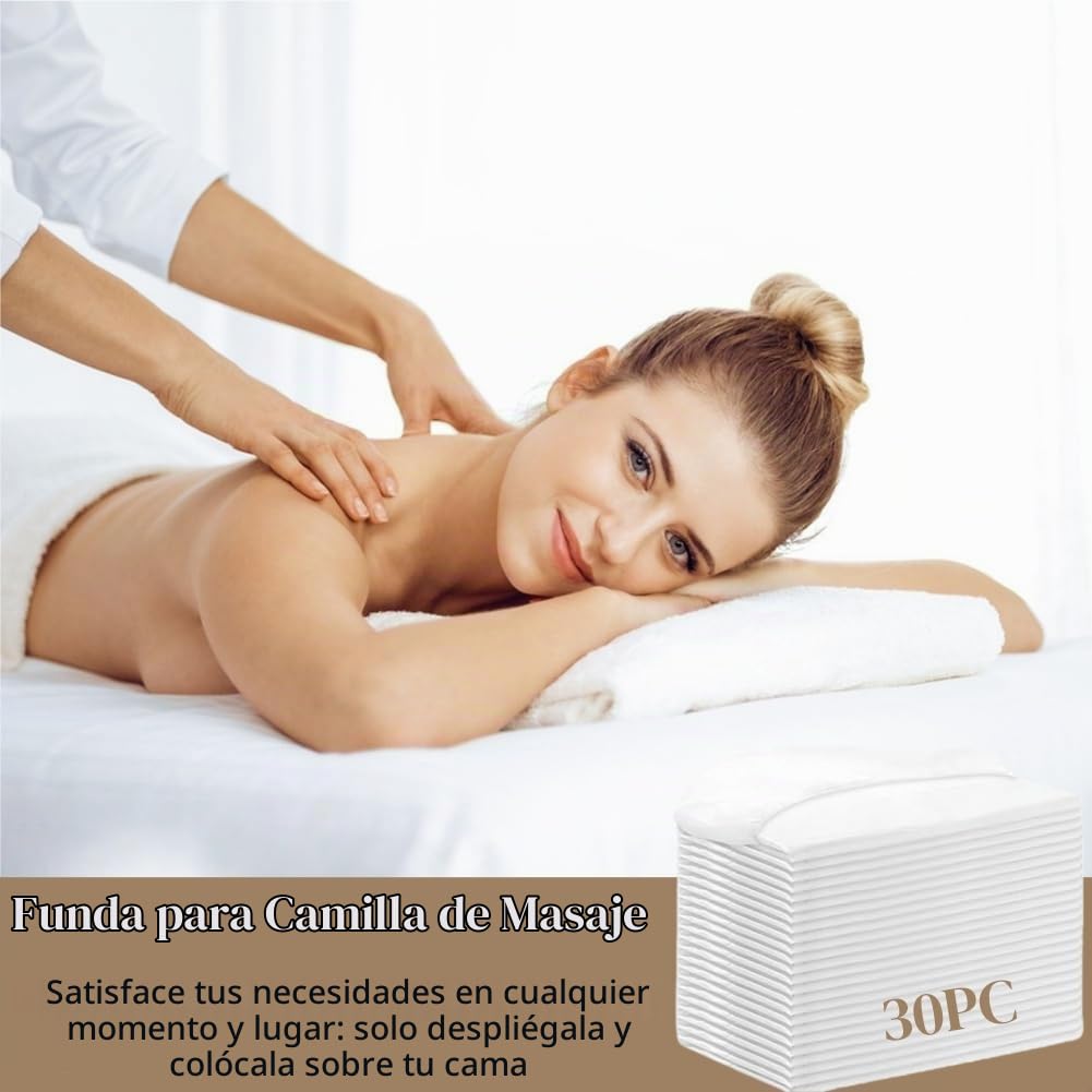 Sábanas Desechables,30pcs Funda para Camilla de Masaje con Orificio Facial,Fundas Elásticas para Camillas de Masaje con Agujero,Sábanas Tensoras Desechables,Sábanas Lavables,Funda de Cama de Masaje
