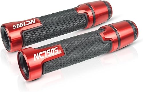 Motocicleta para H&onda NC750S NC 750 S Cafe Racer Aluminio Plástico Manillar Manillar Mango Tapa Extremo Moto Racing Grips (Color : Rojo)