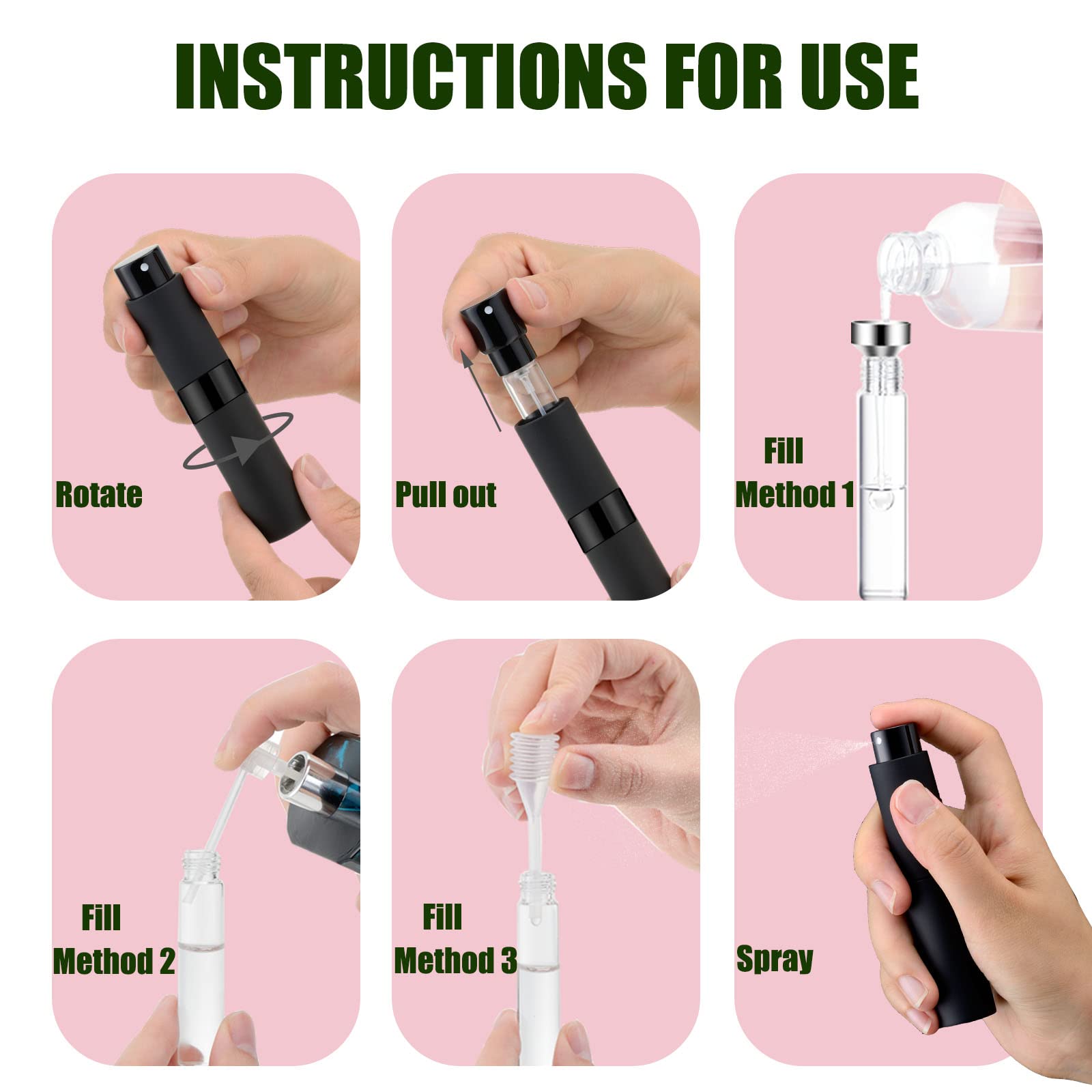 14 bottiglie di profumo atomizzatore portatile da 8 ml, mini bottiglia vuota ricaricabile per colonia, spruzzatore liquido per profumo da viaggio (colori di miscelazione)