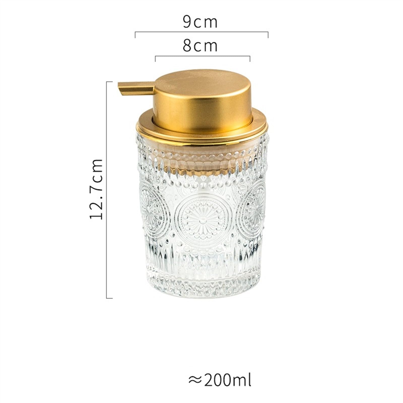 Dispenser Sapone Dispenser Di Sapone Confezione Da 2, Dispenser Di Sapone for Le Mani In Vetro Spesso Dal Design Antico Con Vassoio Robusto Dorato, Dispenser Di Sapone In Vetro for Cucina, Bagno Sapon