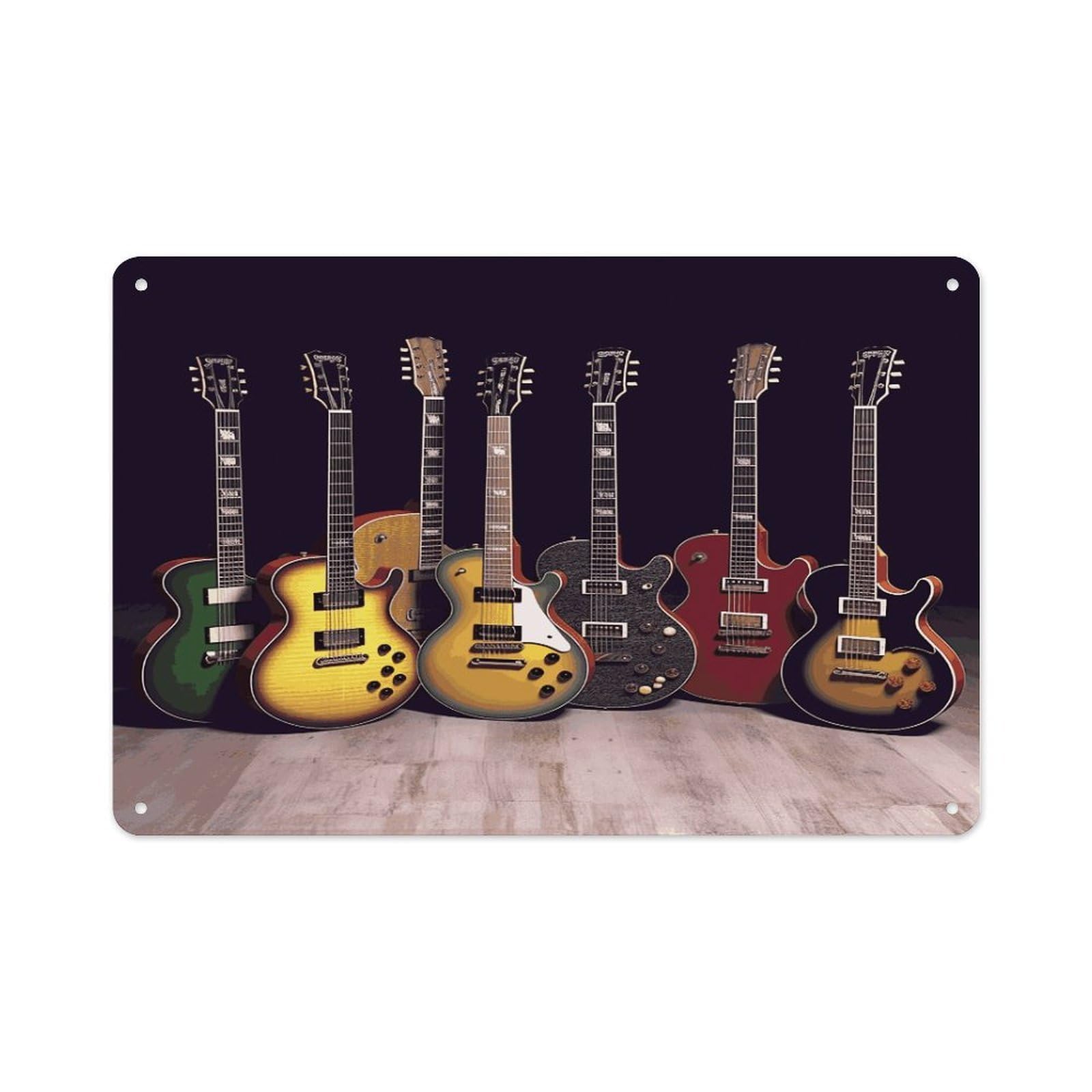 Btcowzrv Style Guitar Collection Metal Sign 7.9 X 11.8 Inch, Aluminum Sign Wall Art Decor Easy To Install, Decorative Plaque For Home Bar Kitchen Pub Shop Garage