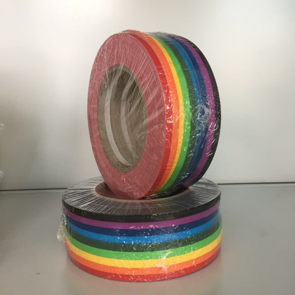 5mm x 25m Gewebeband-Set"Gaffa", Tape Set, beschichtetes Klebeband im Rainbow-Set, 9 Rollen sehr starkes Gaffa-Tape, je 5 mm Breite x 25 m Länge