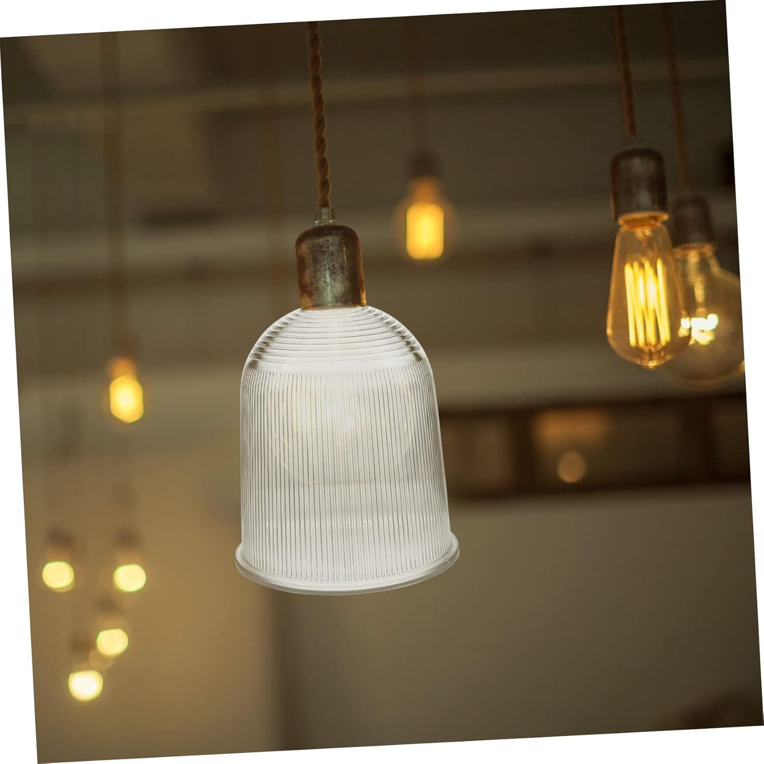 jojofuny 1pc Practical Glass Lamp Shade Transparent Explosion Globe Light Fixture for Desk Floor Bedside and Chandelier Lighting Decor