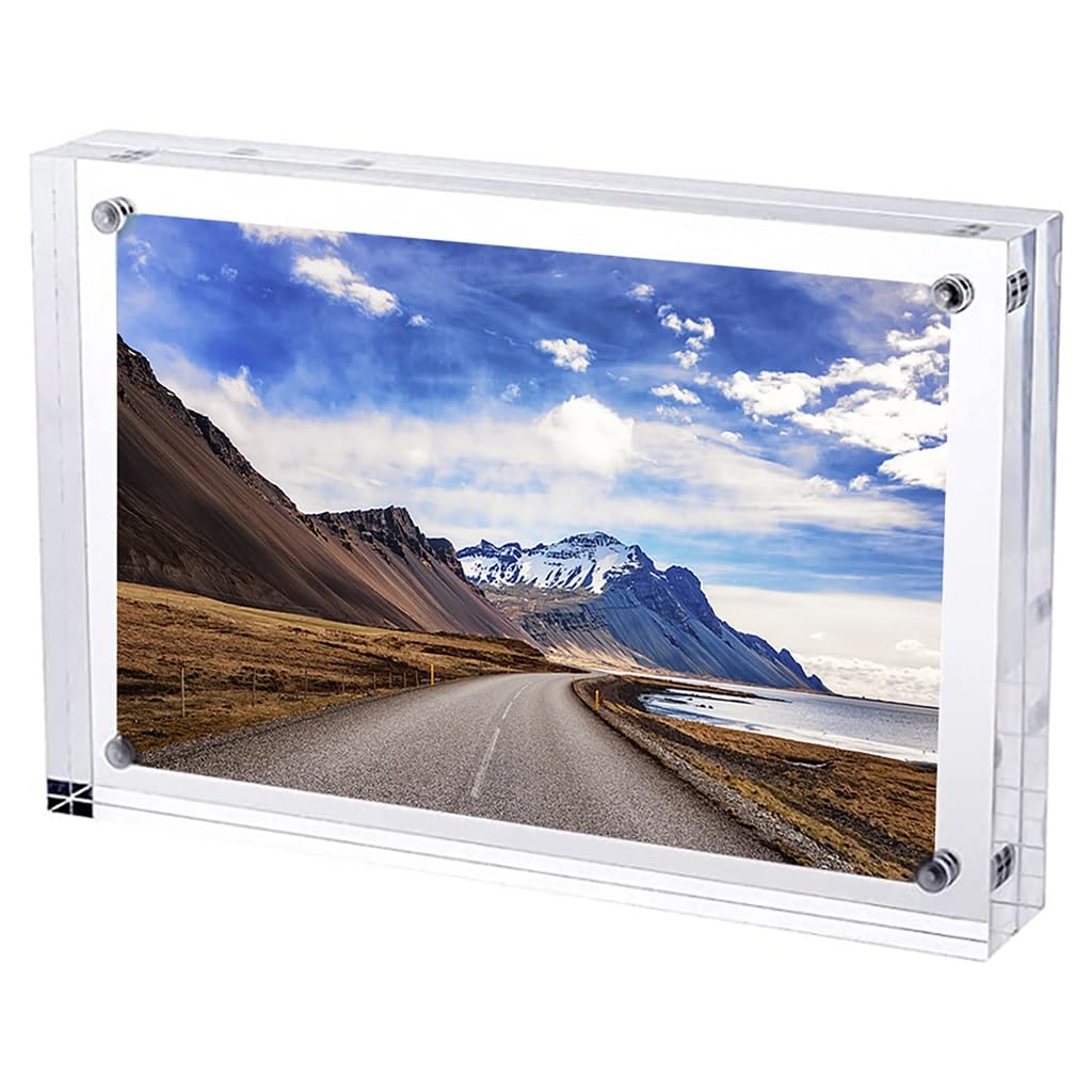 MOBYGKFY Photo Frame Transparent Picture Acrylic Magnetic Poster Display Stand Holder For Decoration Home Decor