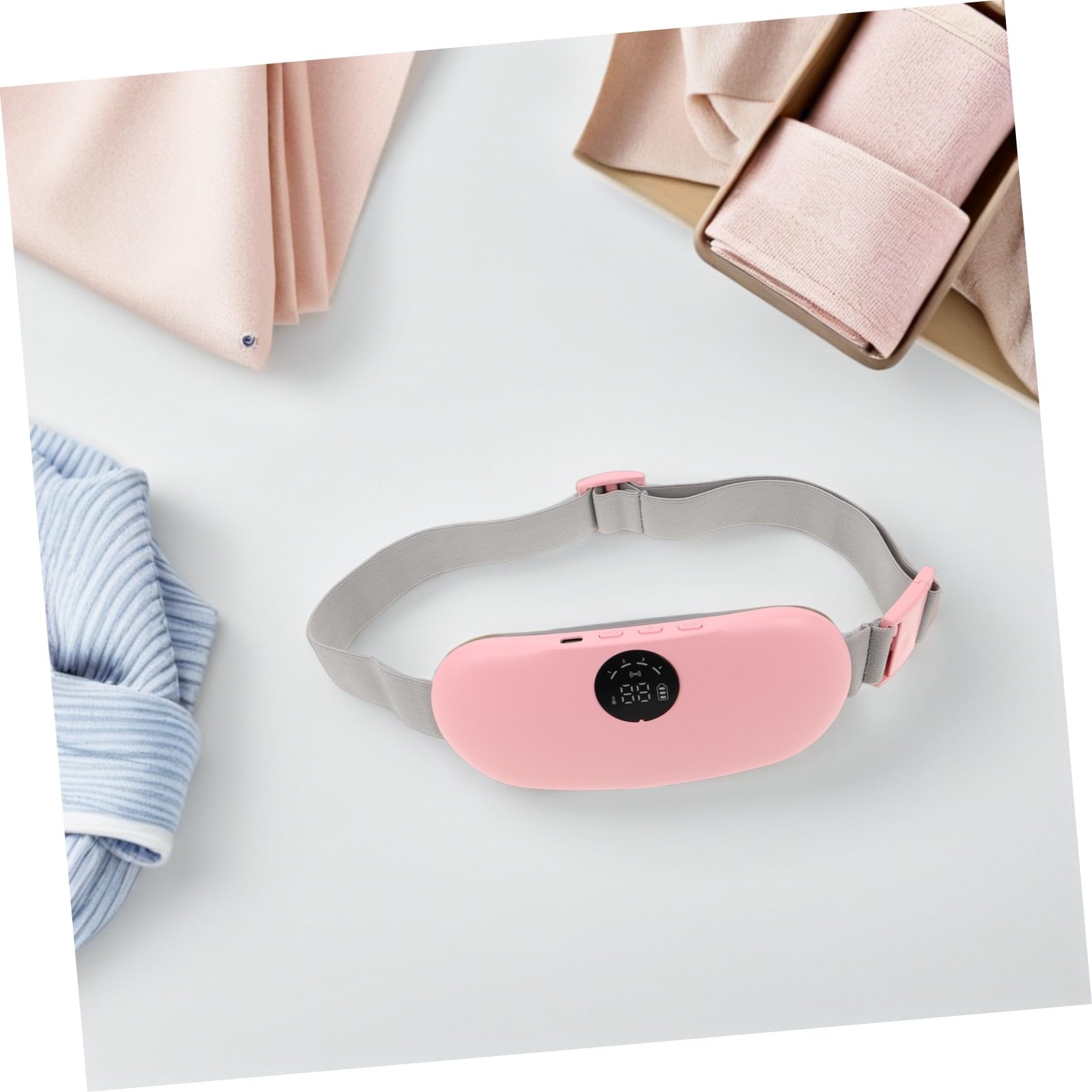 PACKOVE Masajeador De Cintura Eléctrico Recargable 1 Unidad Cinturón Térmico Para Cólicos Menstruales Tejido Ultrasuave Alivio Abdominal y Lumbar Para Menstruación Uso Doméstico y Portátil Mujeres