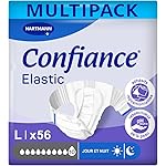 Confiance Elastic Complete Changes for Men and Women - Absorption Level = 10 Drops (Large Urinary Leakage) - pH Neutral to the Skin - Soft Material - Size L - 4x14 Units