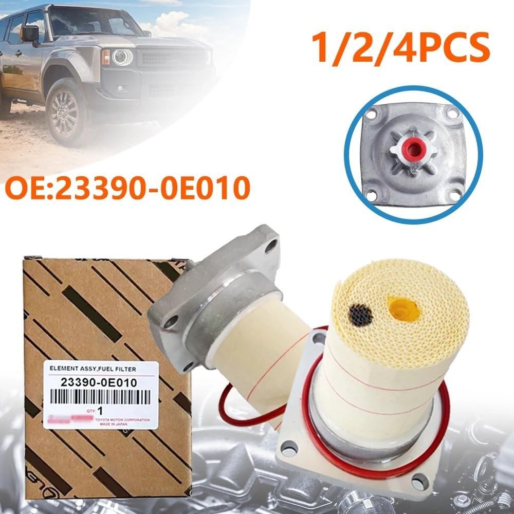 Filtro de Combustible Diésel Ajuste para Hilux Land Cruiser Lexus LX rejilla de combustible 2015-UP 233900E010 1/2/4 Uds OEM 23390-0E010 23390-0E011 23390-11231 Filtro Diesel para Coche(4PCS)