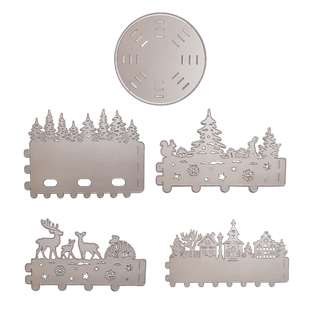 Matrice de découpe lanterne Noël 3D en métal pour scrapbooking et pochoir bougie 5 pièces