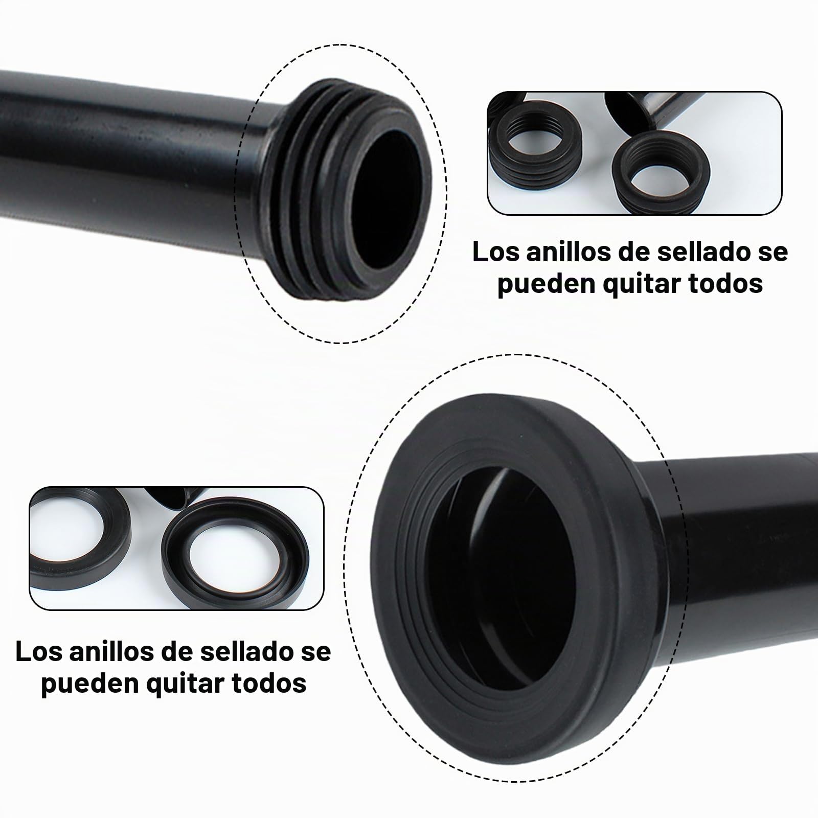 Kit de conexión para descarga de pared, diámetro de la tubería de PVC 90/110, longitud 180 mm, compatible con Geberit Duofix 405.116.00.1. Manguera de drenaje de pared (modelo: