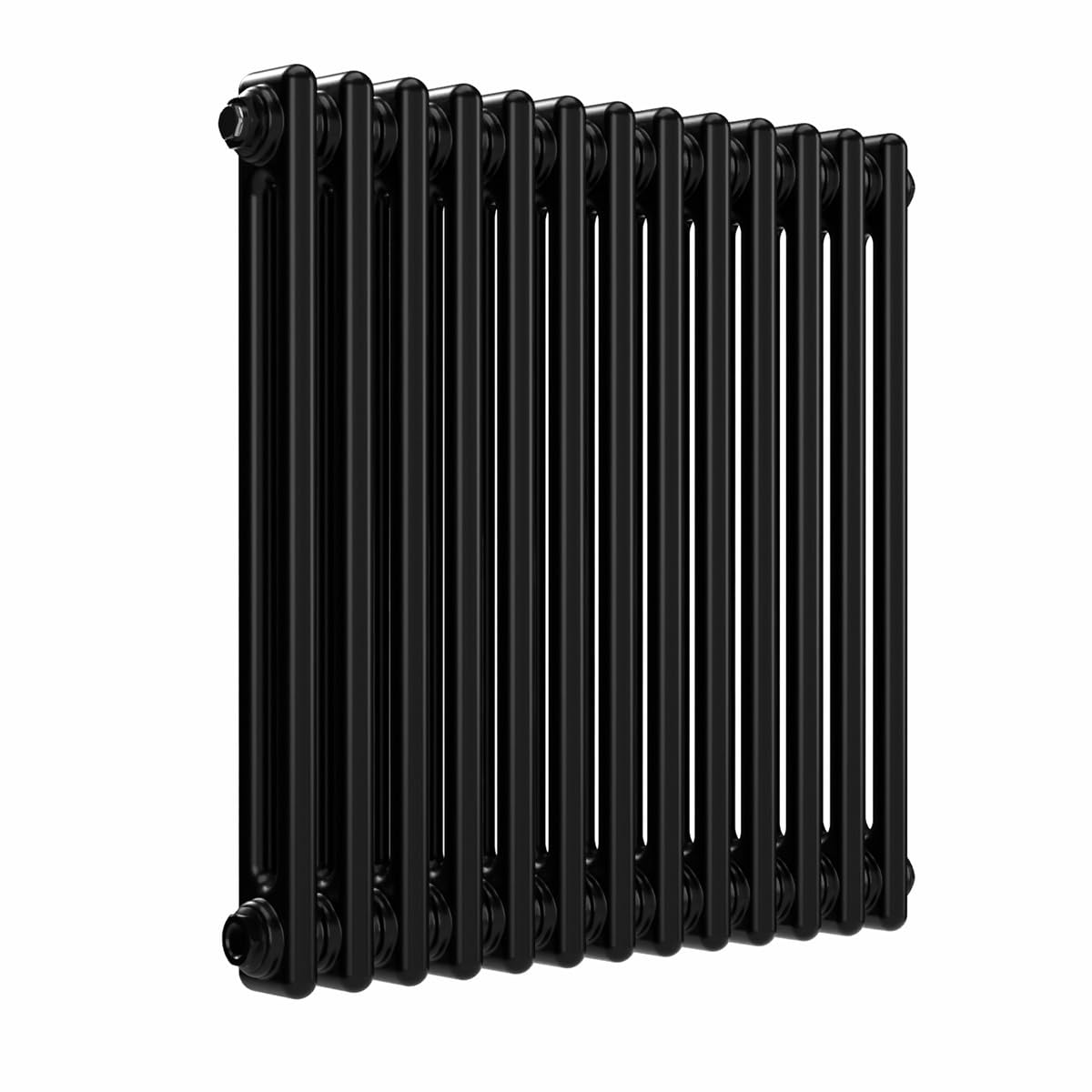 Lux Heat Black Horizontal 2 Column Traditional Radiator 600mm (H) x 605mm (W)