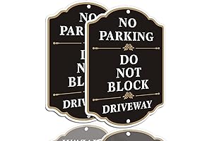 Clotilde No Blocking Driveway Sign: Protect Your Driveway with 2 Sturdy Metal Signs