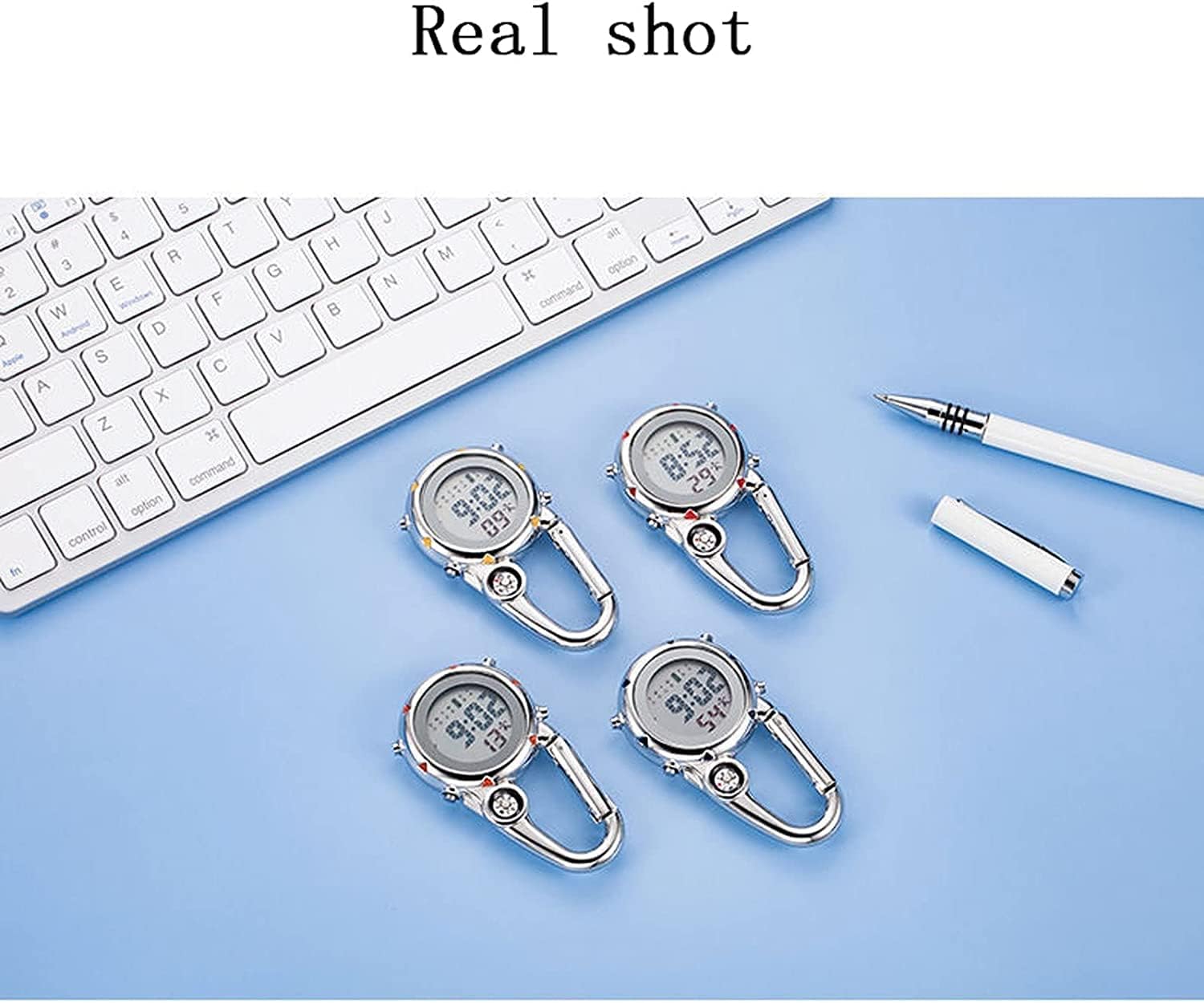 Pocket Watch,Vintage Pocket Watch Carabiner Pocket Watch Multifunction Electronic Pocket Watch Classic Large Number Portable Pocket 1.7 Inch Pocket Watch Classic Pocket Watches (Color : Red) (Yellow)
