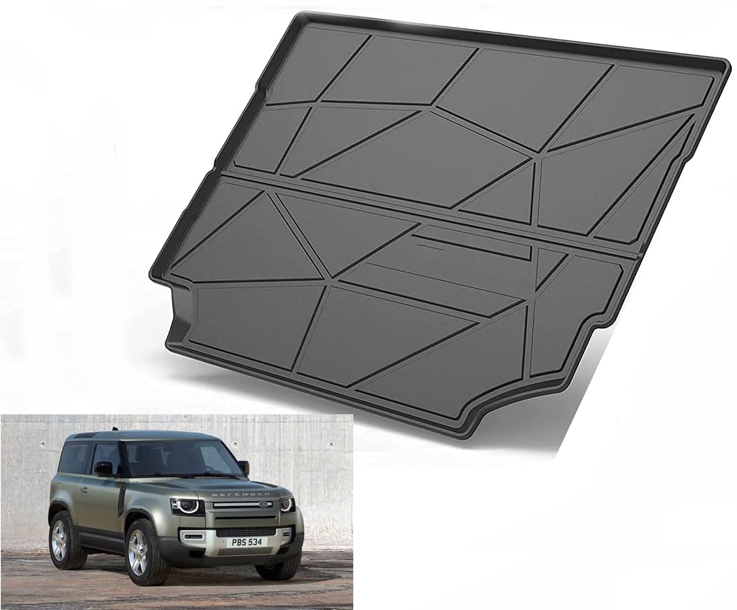 Top-Tech Floor Mats Trunk mat Compatible with Land Rover Defender 2019-2021, All Weather Guard Floor Mat Floor Liners and trunk mat, Car TPE Rubber Mats Front & Rear Full Set (Trunk mat)